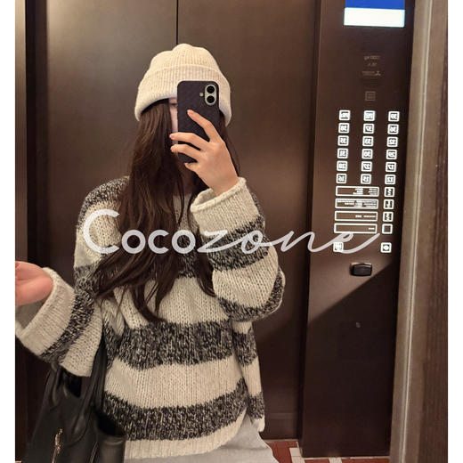 COCO ZONE 刘 一一 “拼条”绵羊毛混纺毛织上衣 CD2A3040 商品图2
