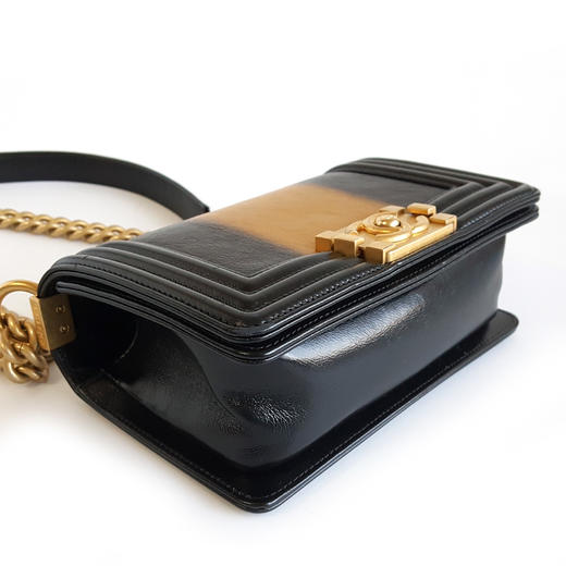 【95新】CHANEL香奈儿Leboy系列A67085 B06016 NC922小号黑金渐变拼色Leboy链条包单肩斜挎包101125NJT51 商品图6