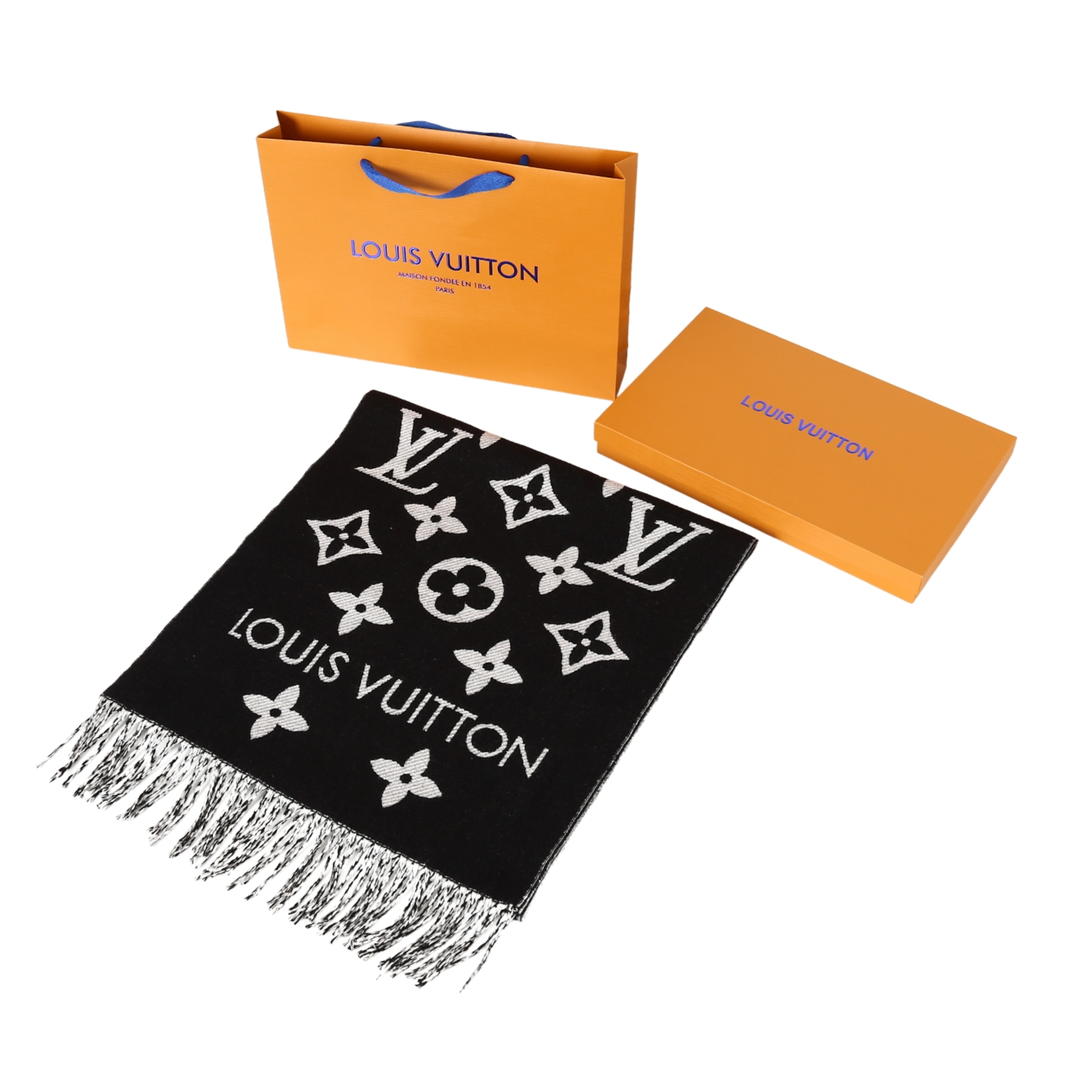 LV 黑老花围巾