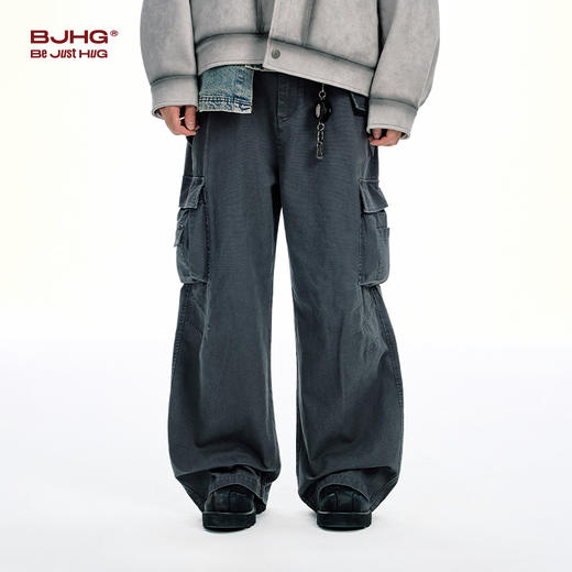 BJHG不计后果工装裤裤子男裤秋冬潮牌美式宽松直筒休闲裤阔腿长裤 商品图1