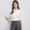【内购】【简约拼接设计衬衫】简约衬衫领拼接亮片肌理感面料五分袖衬衫-151C58972X 商品缩略图2