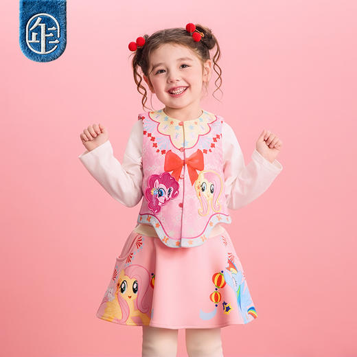 小马宝莉联名年衣童装中式马甲冬季新品女童唐装小马宝莉新年马甲 商品图3