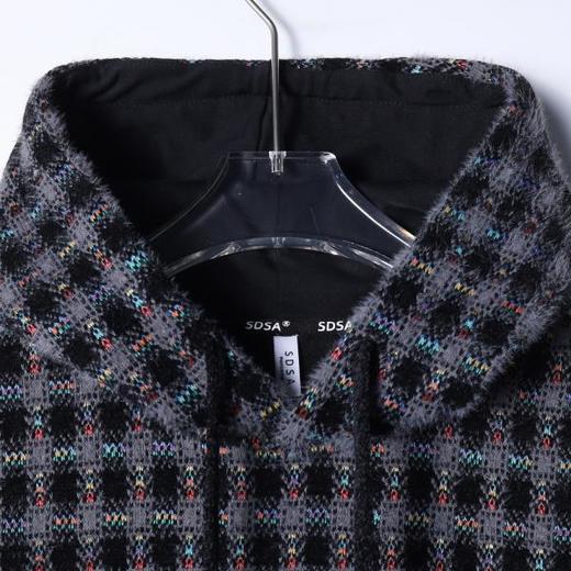 WY1422SDSA男士秋冬新款痞帅男装韩版绒毛彩色格纹格子连帽卫衣百搭时尚 商品图1