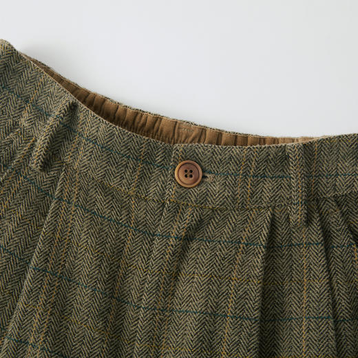 谜底萝卜裤九分裤2025年冬季新品复古格纹宽松休闲裤女254MK1642 商品图3