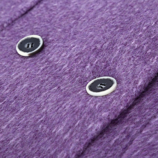 QH912斯尔丽2025新款薄滑爽软糯双面呢杂花一手长双排扣大衣 商品图6