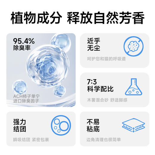 喵铮铮植物木薯猫砂 2.5斤/包 强力结团不易粘底近乎无尘 商品图3