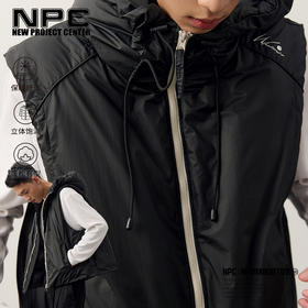 NPC潮牌高周波字母印花90%白鹅绒连帽羽绒服男背心户外NP49DJ02