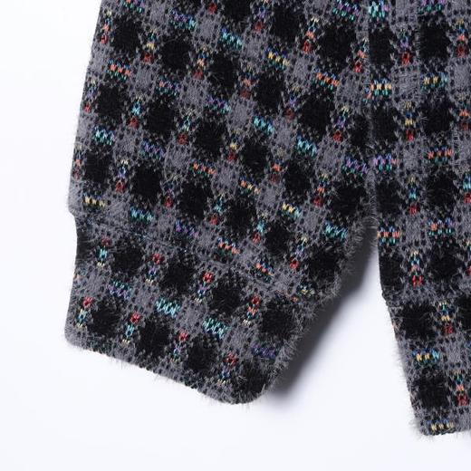 WY1422SDSA男士秋冬新款痞帅男装韩版绒毛彩色格纹格子连帽卫衣百搭时尚 商品图3