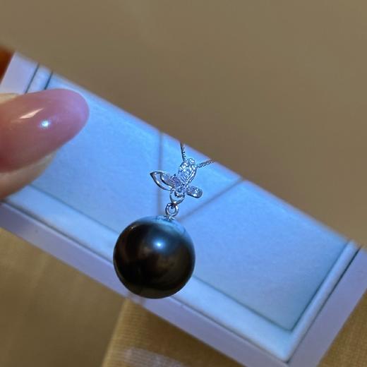 【甄珠贝】12-13mm大溪地吊坠 正圆基本无暇  18K金配件 商品图0