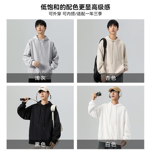 回力卫衣男士春秋季美式重磅潮牌外套2025青少年新款纯色连帽上衣 商品图4