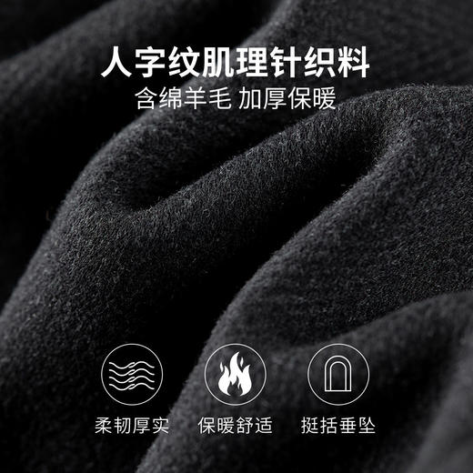 【内购】气质通勤松紧带实用口袋舒适保暖加厚呢料含绵羊毛直筒裤-144K56338 商品图4