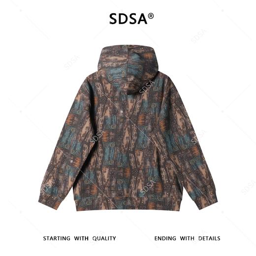 SDSA男士秋冬新款痞帅男装美式复古抽绳图案连帽卫衣百搭时尚上衣 商品图4
