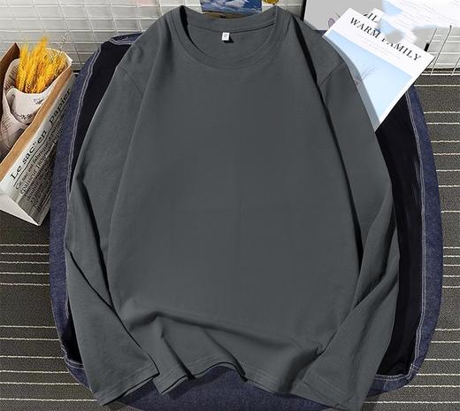【59元2件】100％纯棉男女款长袖 200g重磅 纯色长袖  简约宽松 休闲百搭  商品图4