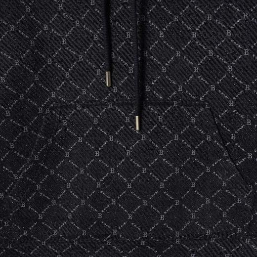 WY1357SDSA男士秋冬新款痞帅男装潮牌细闪撞色格子抽绳连帽卫衣百搭时尚 商品图3