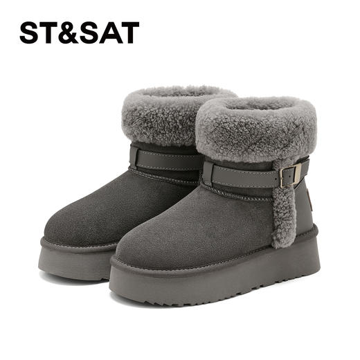 星期六绒绒毛领保暖雪地靴SSD4118CWQ 商品图8