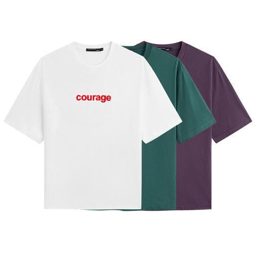 GXG男装多色短袖2024夏季新品字母印花T恤#G24D442611 商品图4