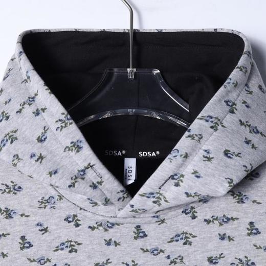 SDSA男士秋冬新款痞帅男装简约休闲撞色植物花卉连帽卫衣宽松上衣 商品图1