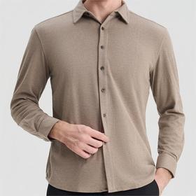 【双面磨毛设计❗️轻盈柔软亲肤】男装秋冬款加绒加厚仿毛呢衬衫长袖男士保暖衬衣商务休闲磨毛。ja