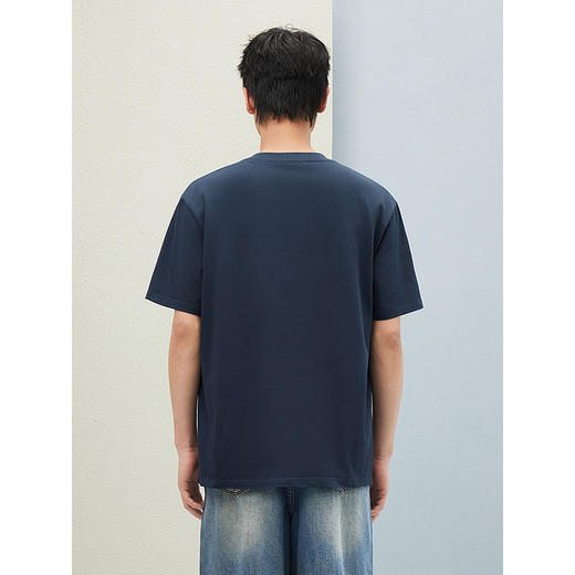 【纯棉】GXG25夏季新品前胸刺绣字母设计时尚简约宽松短袖T恤 商品图4