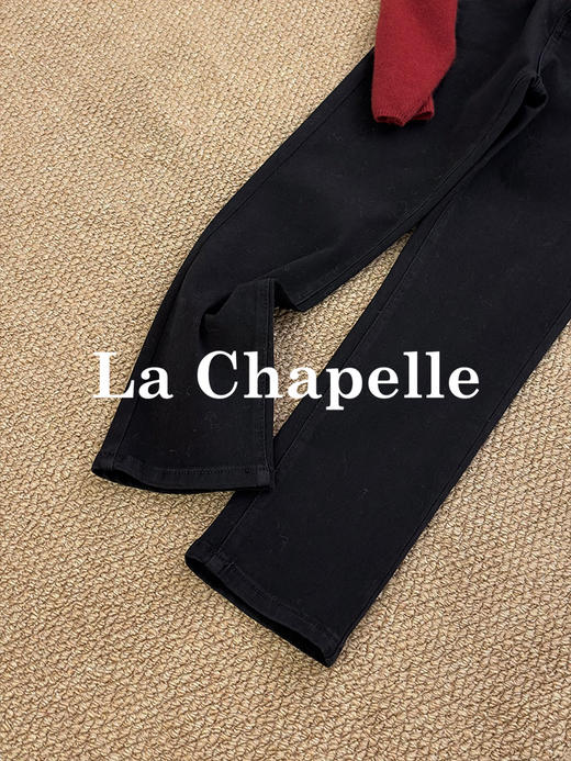 会员福利【12oz高弹+衣橱必备】拉夏贝尔/La Chapelle高腰两粒扣显瘦铅笔裤小脚裤牛仔裤 商品图6