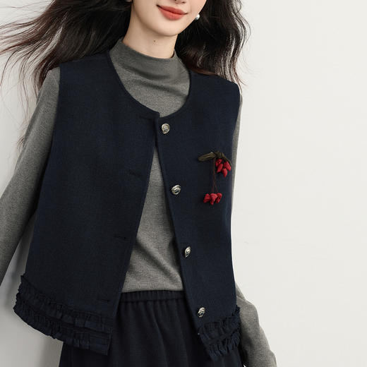 【11/19新品】熙世界高端精致马甲半身裙两件套装女2025秋冬重要场合穿搭一整套 商品图3