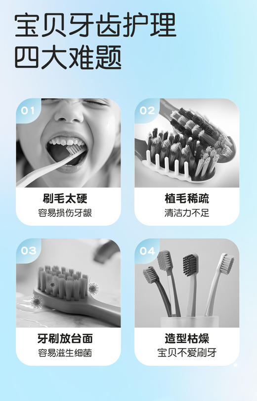 【限时折扣】舒客2-12岁儿童成长牙刷牙膏套装大组合 4支牙刷 送1支60g牙膏 柔软刷毛清洁不伤牙龈  哆啦A梦款随机发 商品图5