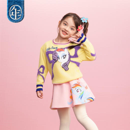 小马宝莉联名年衣童装冬季新款儿童针织衫小马宝莉新年蝴蝶结毛衣 商品图3