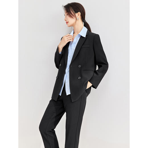 【内购】气质通勤职场OL风干练优雅复古轻职场懒人两件套西装裤套装-153ZE3609X 商品图6