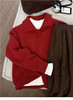 红色包扣毛衣 商品缩略图1
