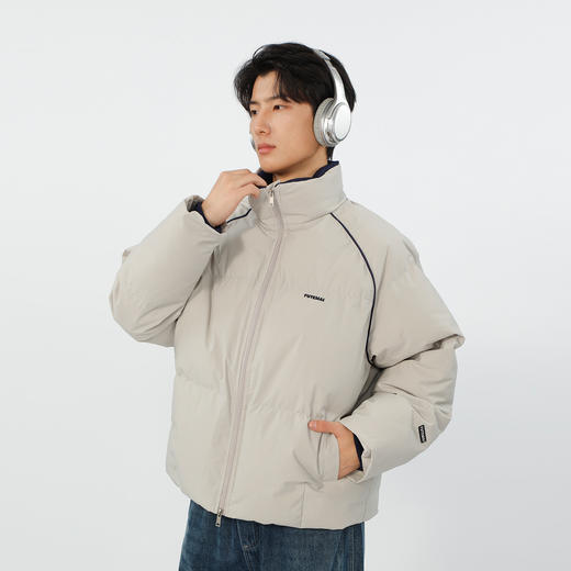 时尚撞色简约立领拼条棉服-纪念日百货门店同款167344041 商品图0