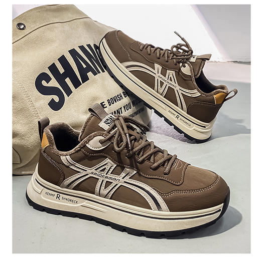 【HF】无忧购 冬季加绒加厚保暖百搭休闲鞋男厚底运动老爹鞋 K605（截单后3-5天发货） 商品图11