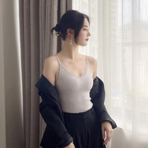 【超值3件装】芬腾 发热卷绒法式吊带背心 内里微绒 细腻柔软 时尚百搭 203 商品图0