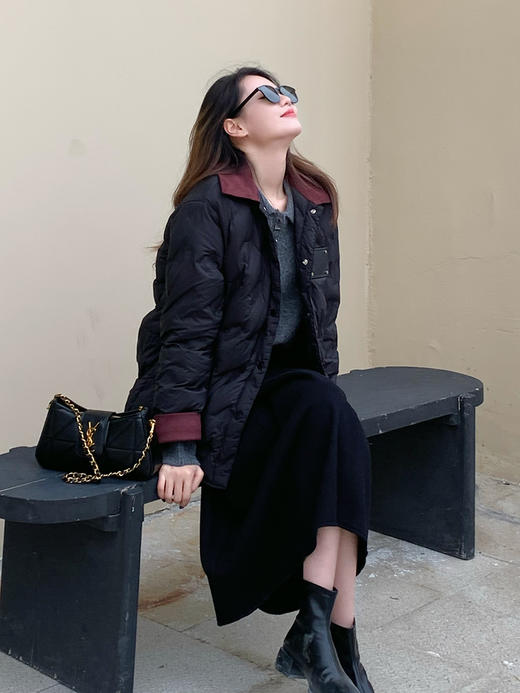 【百图lulu定制】【沙丘鹅绒服】90白鹅绒 一手长款 小个子显高 麂皮翻领保暖 鹅绒服 商品图9