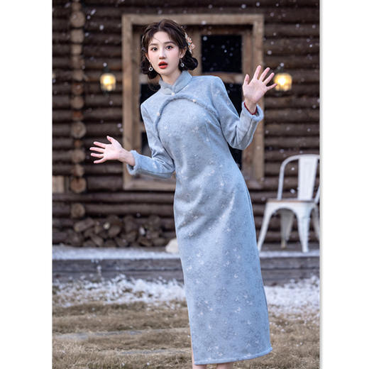 时尚改良新中式，长款日常旗袍GX-211127 商品图3