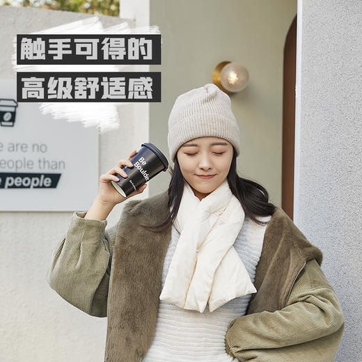 【多妈团购 svpw羽绒围脖】107cm 长，100%棉纶，90%白鸭绒，甄选面料，柔软百搭，超暖和，黑色、白色、灰色可选，充绒饱满，不飞毛-圣皇 商品图1