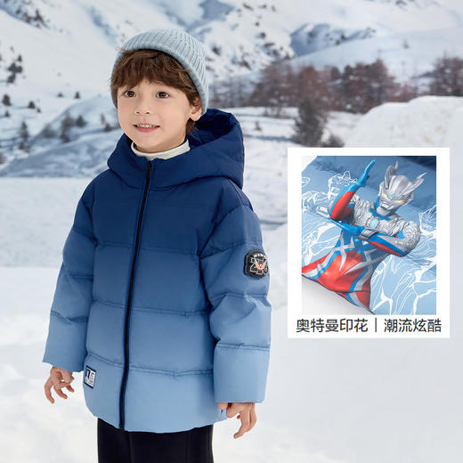 【奥特曼IP】巴拉巴拉男童羽绒服冬装连帽外套防风防水透湿保暖潮 商品图3