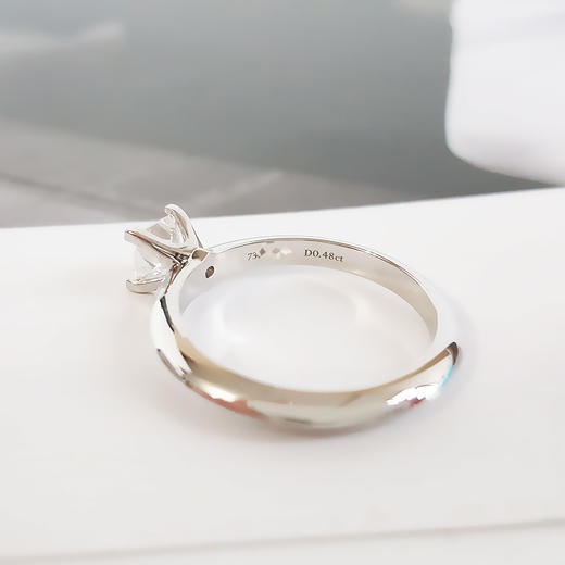 【95新】Tiffany & Co.蒂芙尼Pt950铂金0.48ct方钻钻戒51号271025TJ23 商品图8