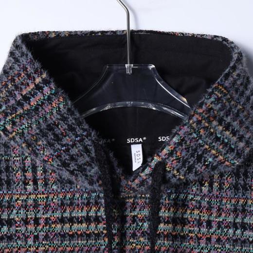 WY1340SDSA男士秋冬新款痞帅男装美式复古彩色格子抽绳连帽卫衣宽松潮流 商品图2