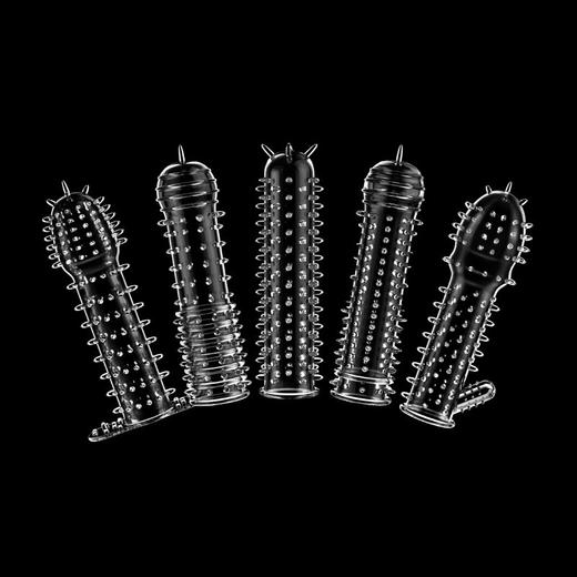 狼牙套带刺大颗粒刺激加长加粗硅胶男用穿戴水晶情趣阴茎龙鳞套 商品图10