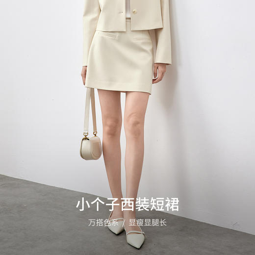 【内购】【智性格雷系】小个子通勤显高显瘦高腰设计小A字型西装短裙-151Q58744 商品图1