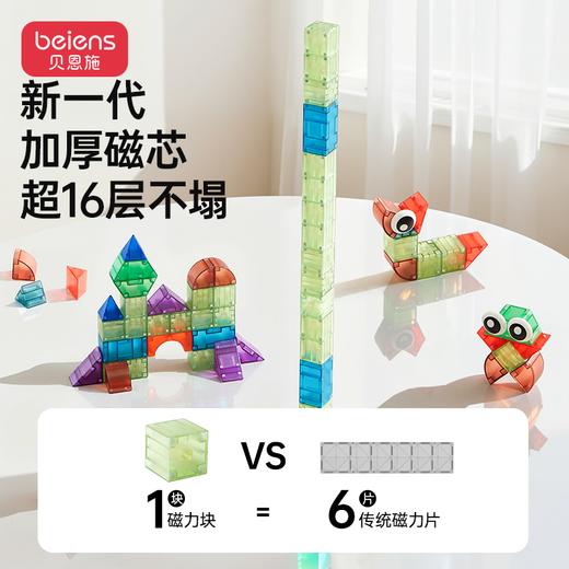 贝恩施儿童磁力方块彩窗磁吸立体方块男女孩拼图益智生日礼物玩具 商品图4