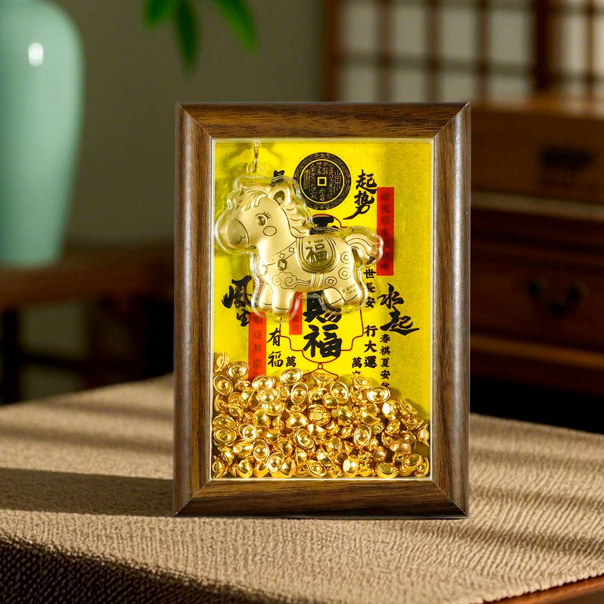 马上有福摆件！含金20mg！精巧别致，财源滚滚来！