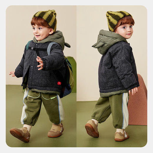 【真心绒】迷你巴拉男童羽绒服连帽可爱婴儿宝宝外套2025冬新品 商品图2