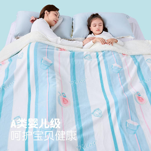 匹鲁双层暖暖羊羔多用毯 AB双面设计一面高克重奶芙绒 一面加密羊羔绒 可机洗水洗 防静电★★ 商品图6