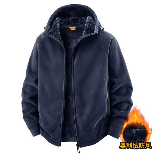 2025年新款秋冬季户外经典加绒夹克连帽简约潮流男士外套 商品图2