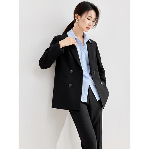 【内购】气质通勤职场OL风干练优雅复古轻职场懒人两件套西装裤套装-153ZE3609X 商品图4