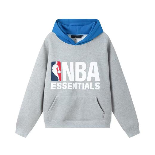 联名25ss灰蓝撞色胶印印花加绒情侣连帽卫衣-高品质 商品图2