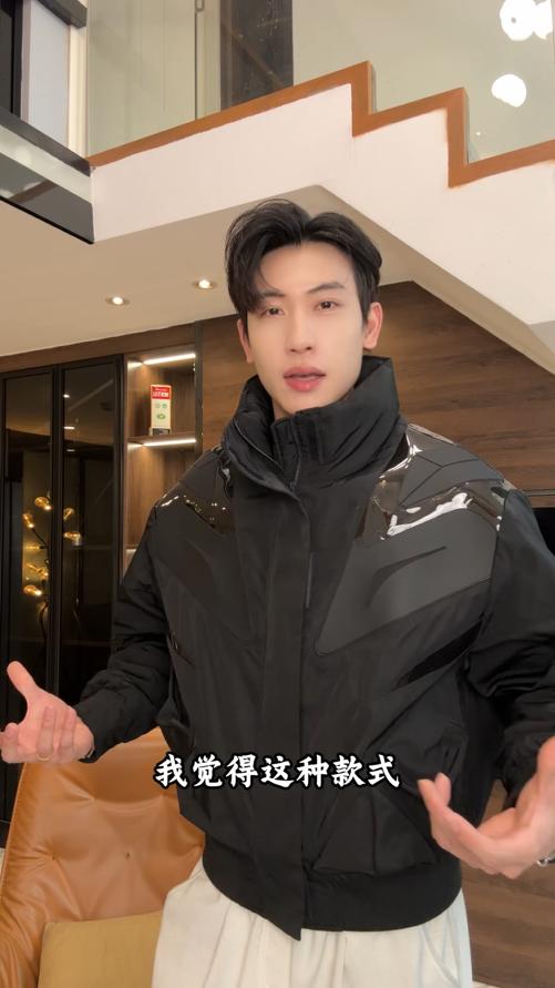 25191SDSA男士秋冬新款痞帅男装美式机能拼接拉链立领羽绒服外套百搭 商品图0