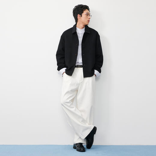 NPC潮牌90鹅绒绵羊毛混纺二合一轻薄羽绒服男秋上新翻领NP57DJ47 商品图1