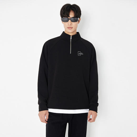 GXG【字母印花】男式卫衣2025秋季休闲百搭帅气立领套头打底衫K&C 商品图1